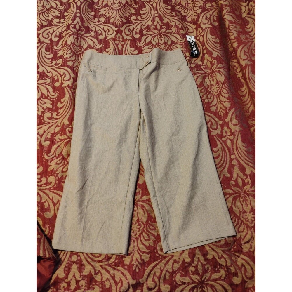 Studio 253 Womens Flat Front Size 8 Capri Grey